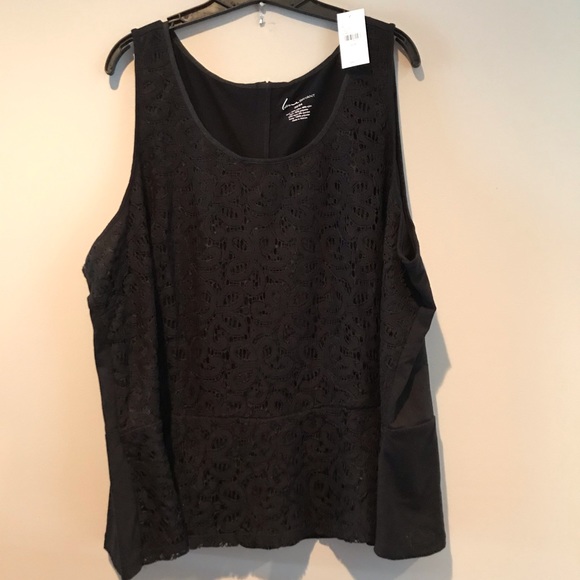 Lane Bryant Lace Front Zip Back Peplum Tank 3X - Picture 1 of 5